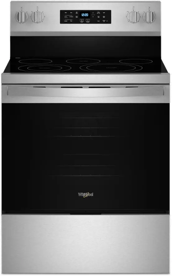 WFES5030RZ Whirlpool 5.3 Cu Ft Single Oven Electric Range - Fingerprint Resistant Stainless Steel-1