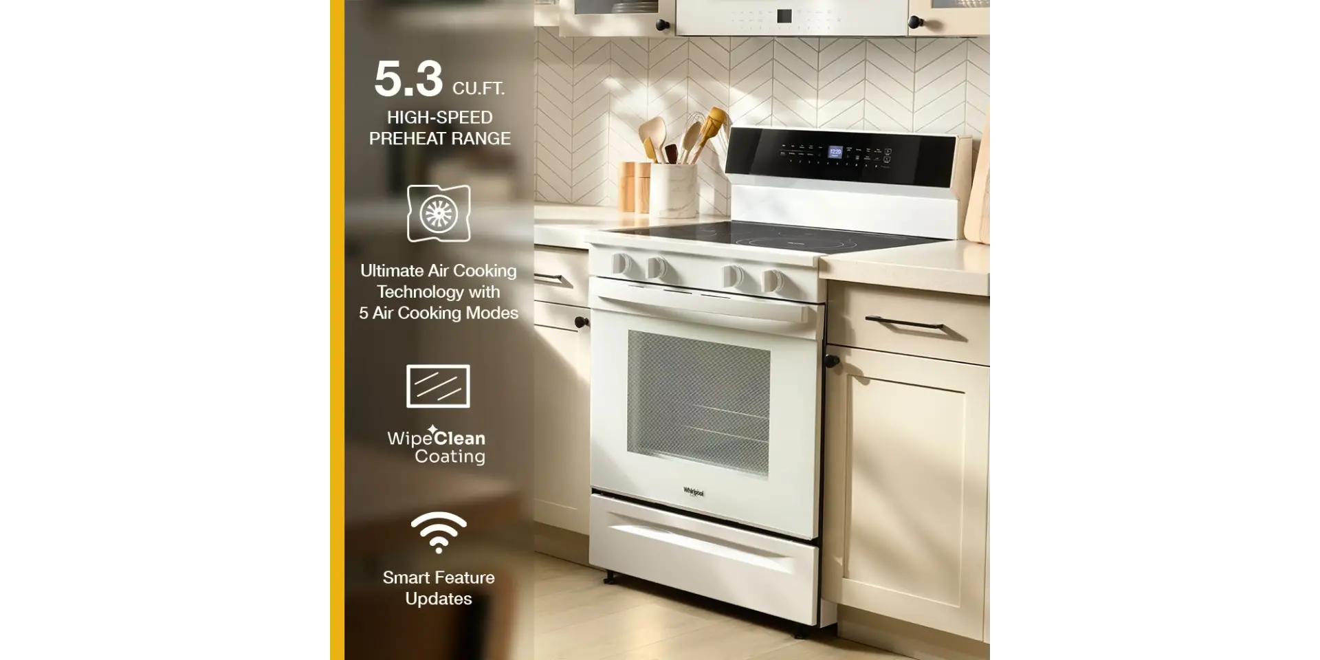 WFES7530RW Whirlpool 5.3 Cu Ft Single Oven Electric Range - White-4