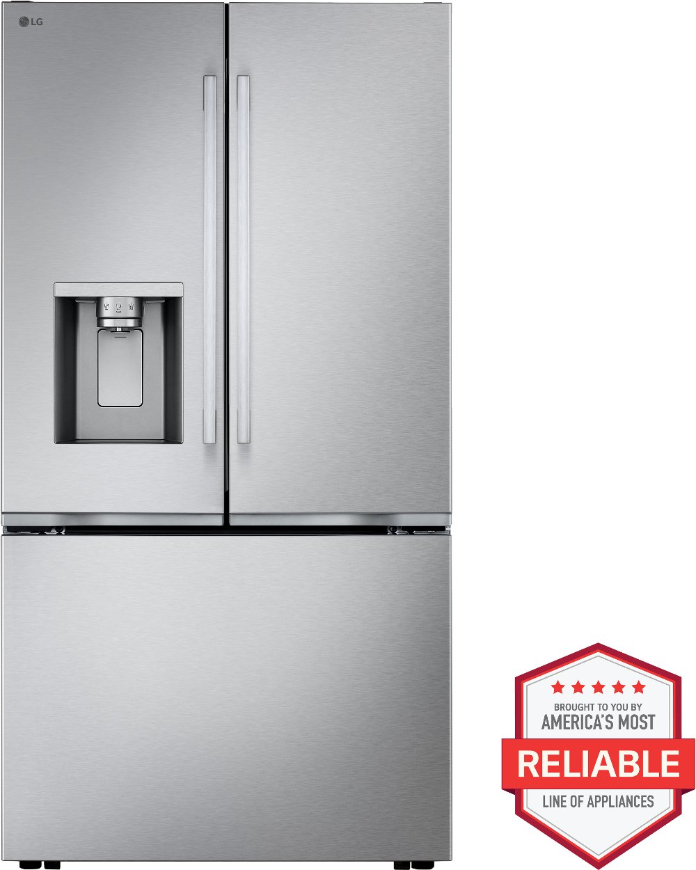 LG 24 Cu Ft French Door Refrigerator - Counter Depth Stainless Steel