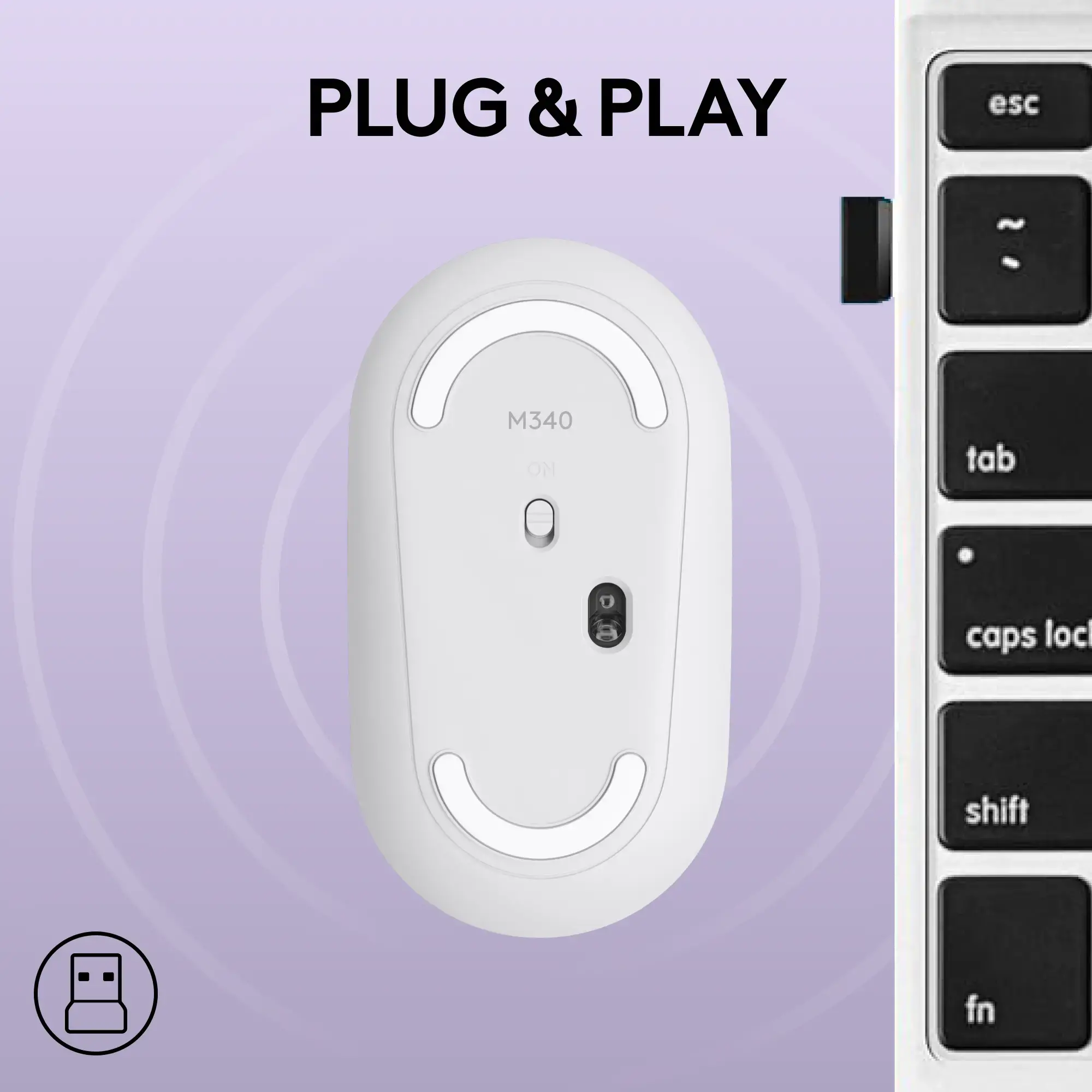 Logitech M340 Wireless Mouse - Sheer Dream-5