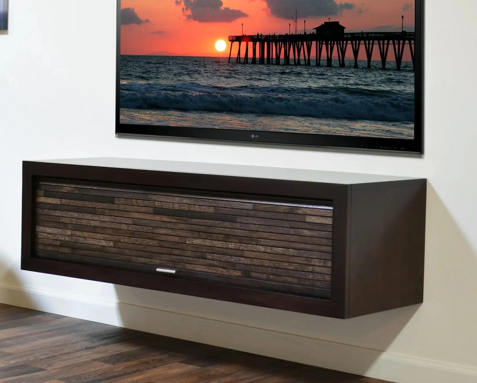 Eco Geo Espresso Wall Mounted TV Stand-1
