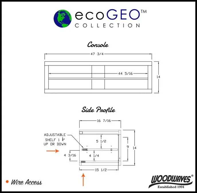Eco Geo Espresso Wall Mounted TV Stand-3