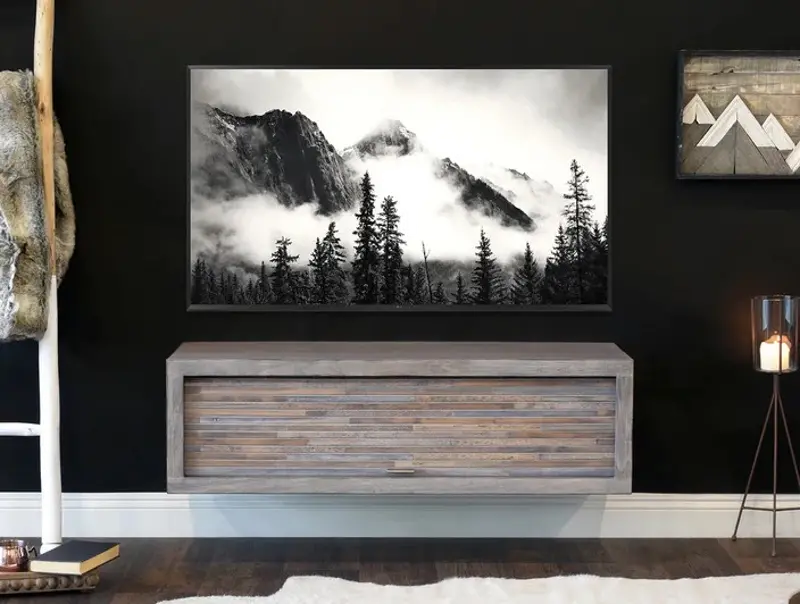 Eco Geo Gray Wall Mounted TV Stand