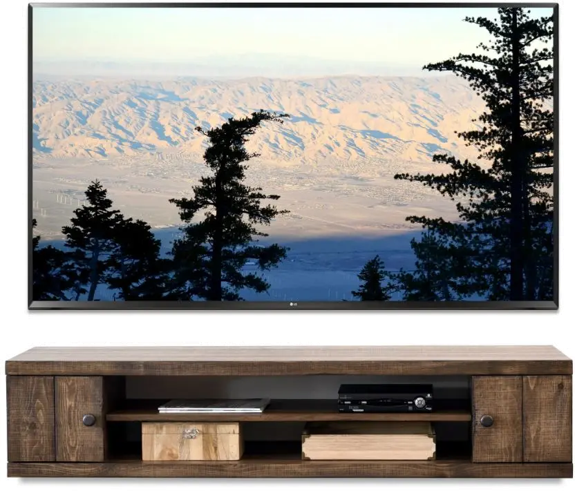 Farmhouse Rustic Wall Mounted TV Stand-1