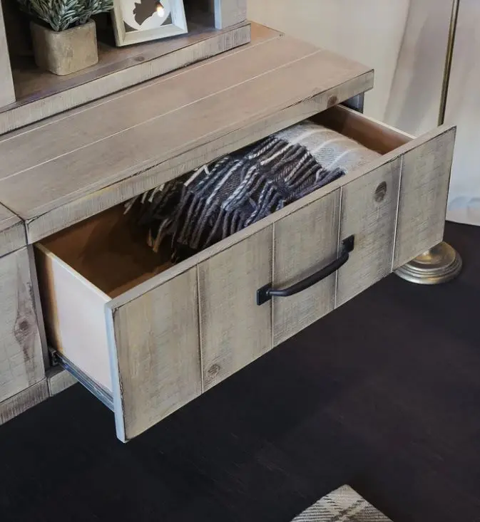 Farmhouse Gray Wall Mounted TV Stand with Modular Barndoor Consoles-6