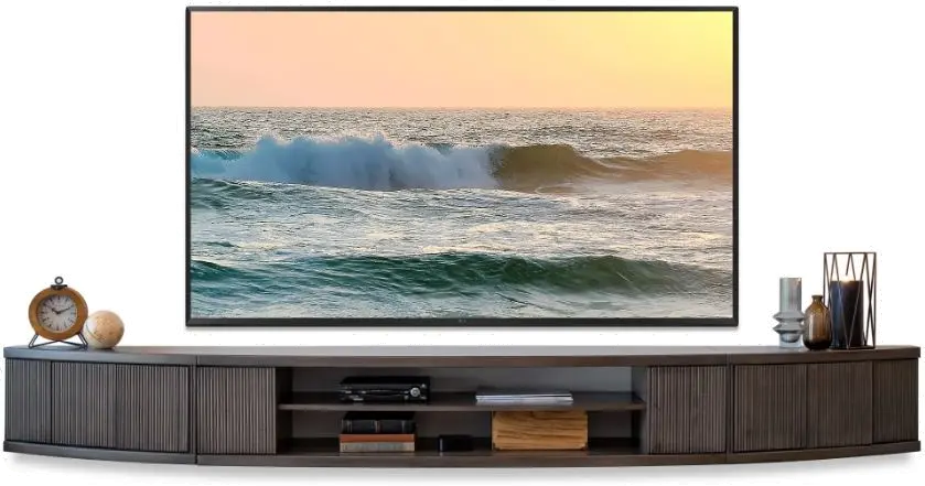 Arc Curved Graystone Wall Mounted TV Stand-1