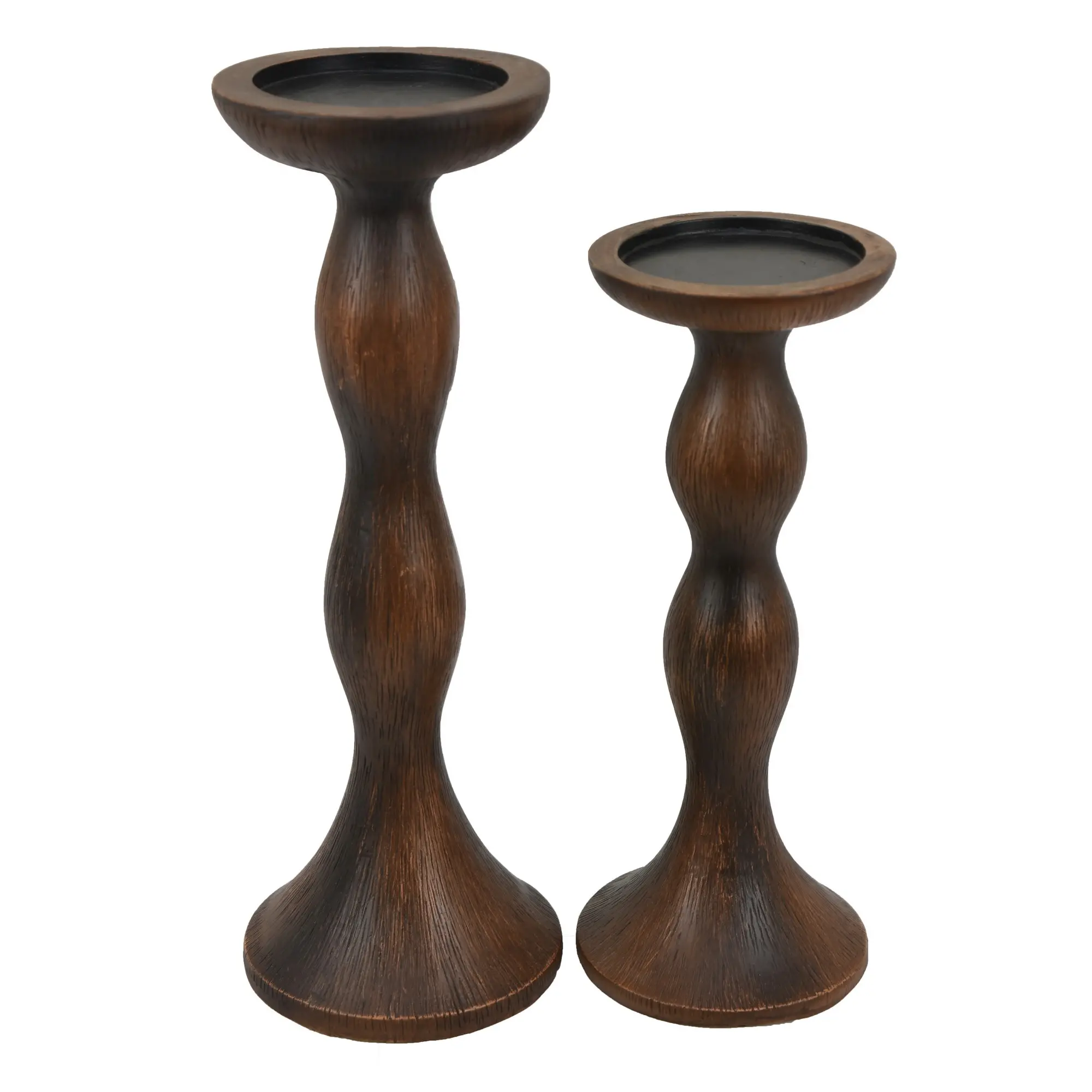Fern Medium Brown Candleholder-1