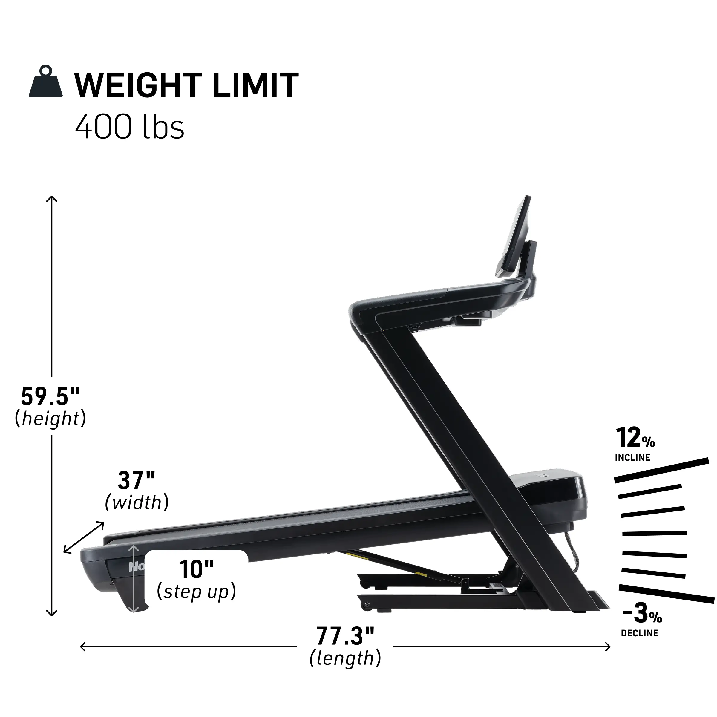NTL14125 NordicTrack Commercial 1250 Treadmill - Black-3