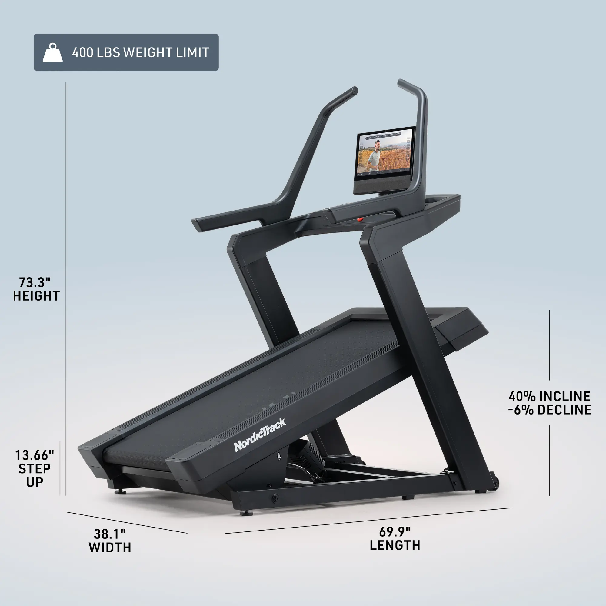 NordicTrack X16 Treadmill with 40% Incline for Strength and