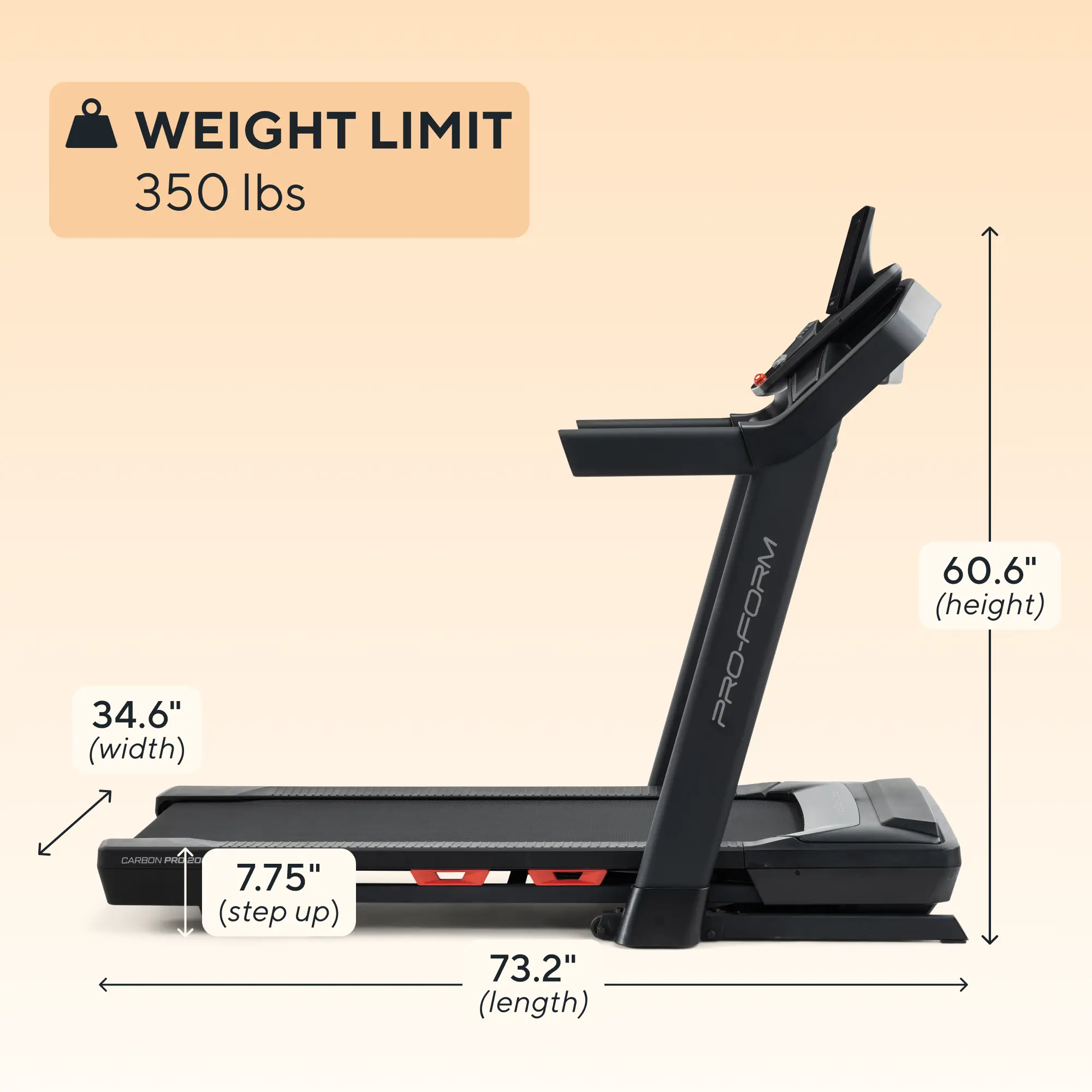 ProForm Carbon Pro 2000 Treadmill with 10  Touchscreen for a Fun, Convenient Workout-3