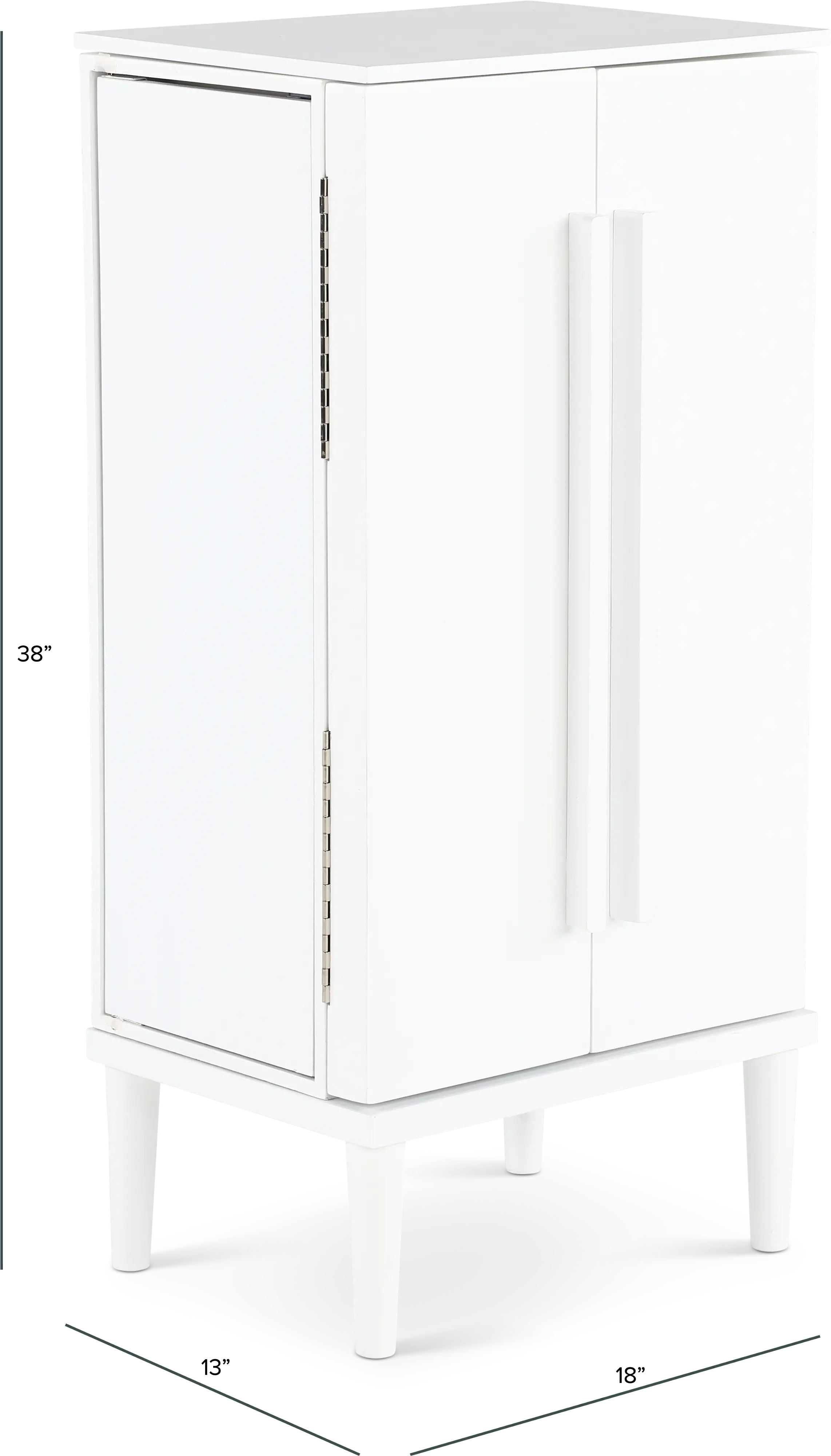 White Jewelry Armoire With Vanity-3