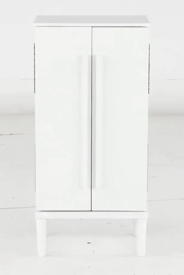 White Jewelry Armoire With Vanity-5
