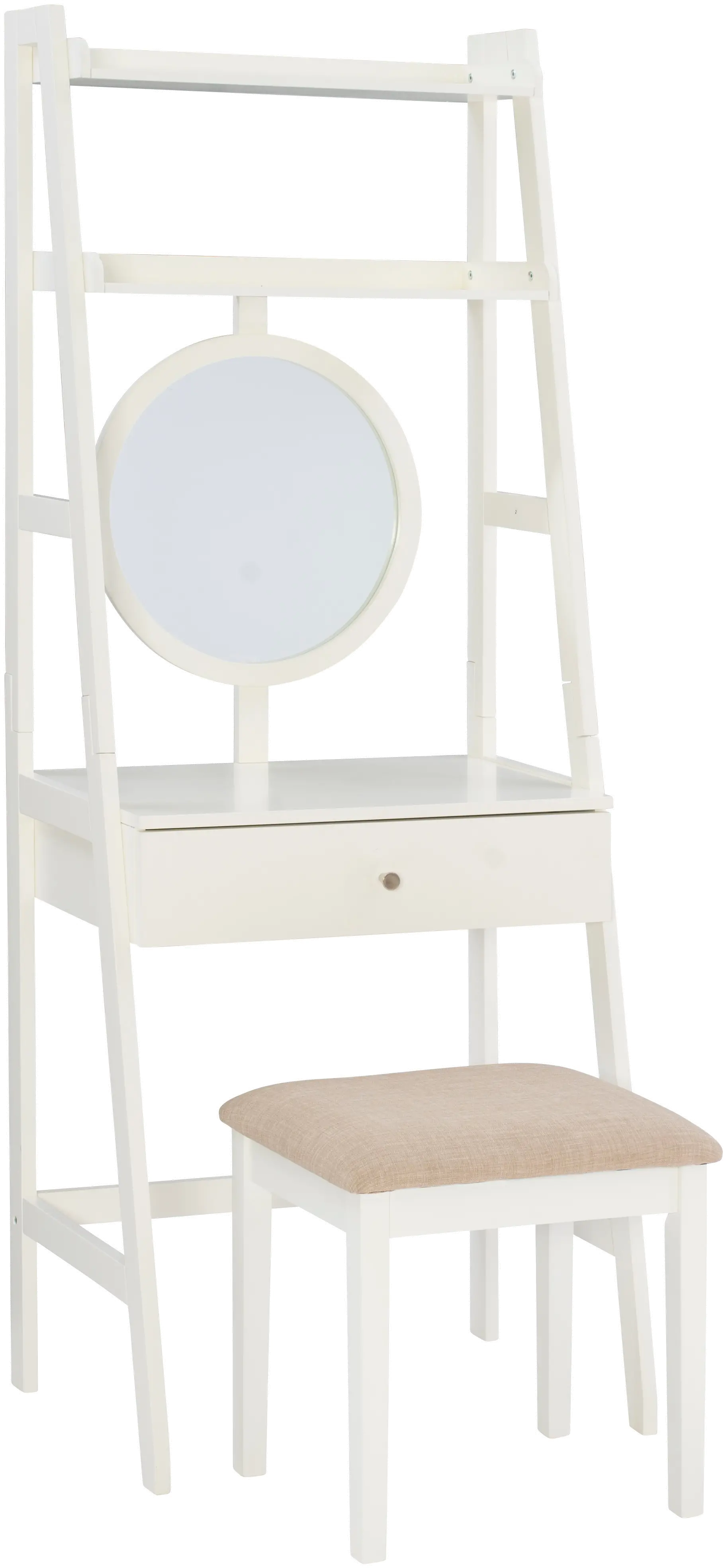 Lorelai White Leaning Vanity Set-1