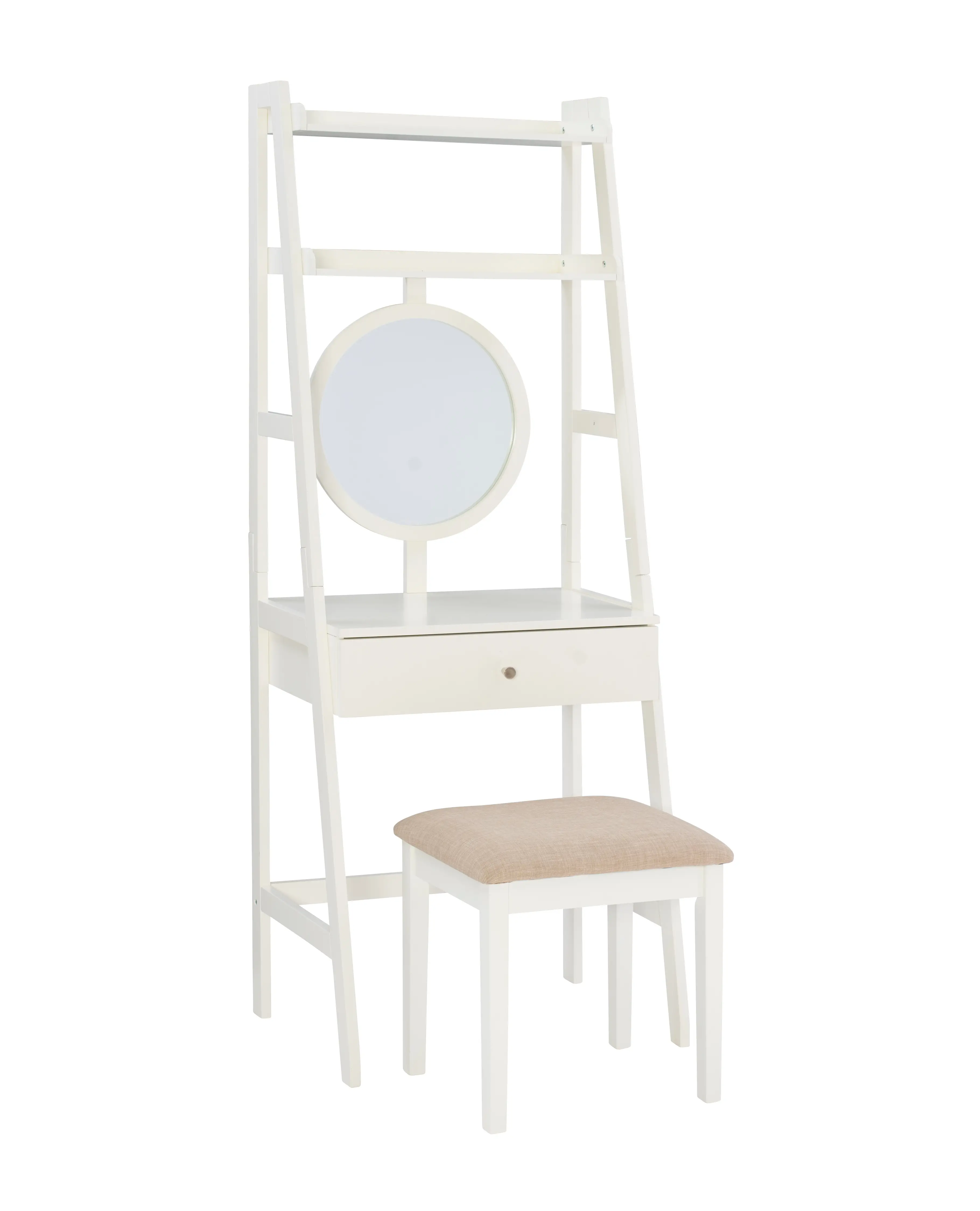 Lorelai White Leaning Vanity Set-1