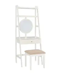 Lorelai White Leaning Vanity Set