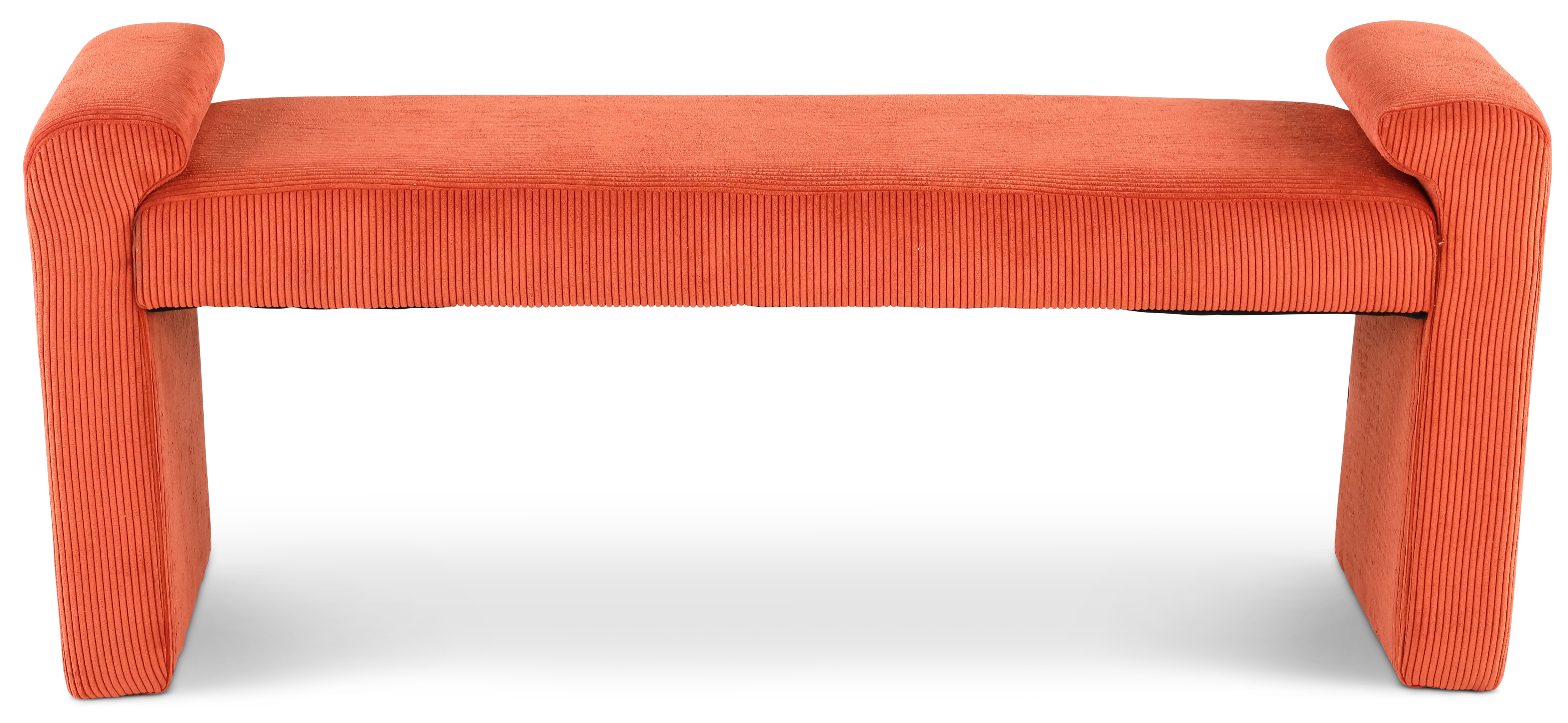Lorelai Rust Red Corduroy Upholstered Bench-1