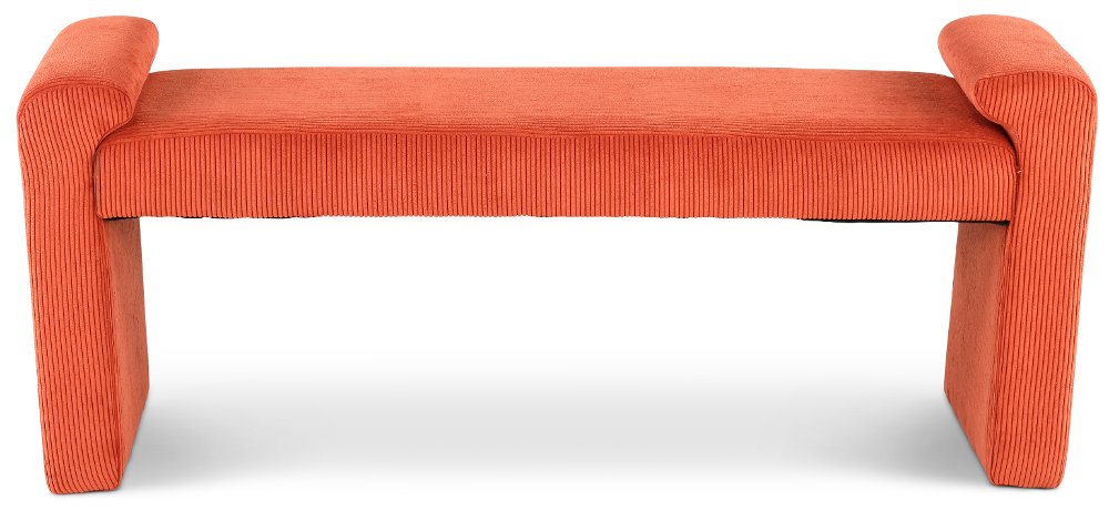 Lorelai Rust Red Corduroy Upholstered Bench