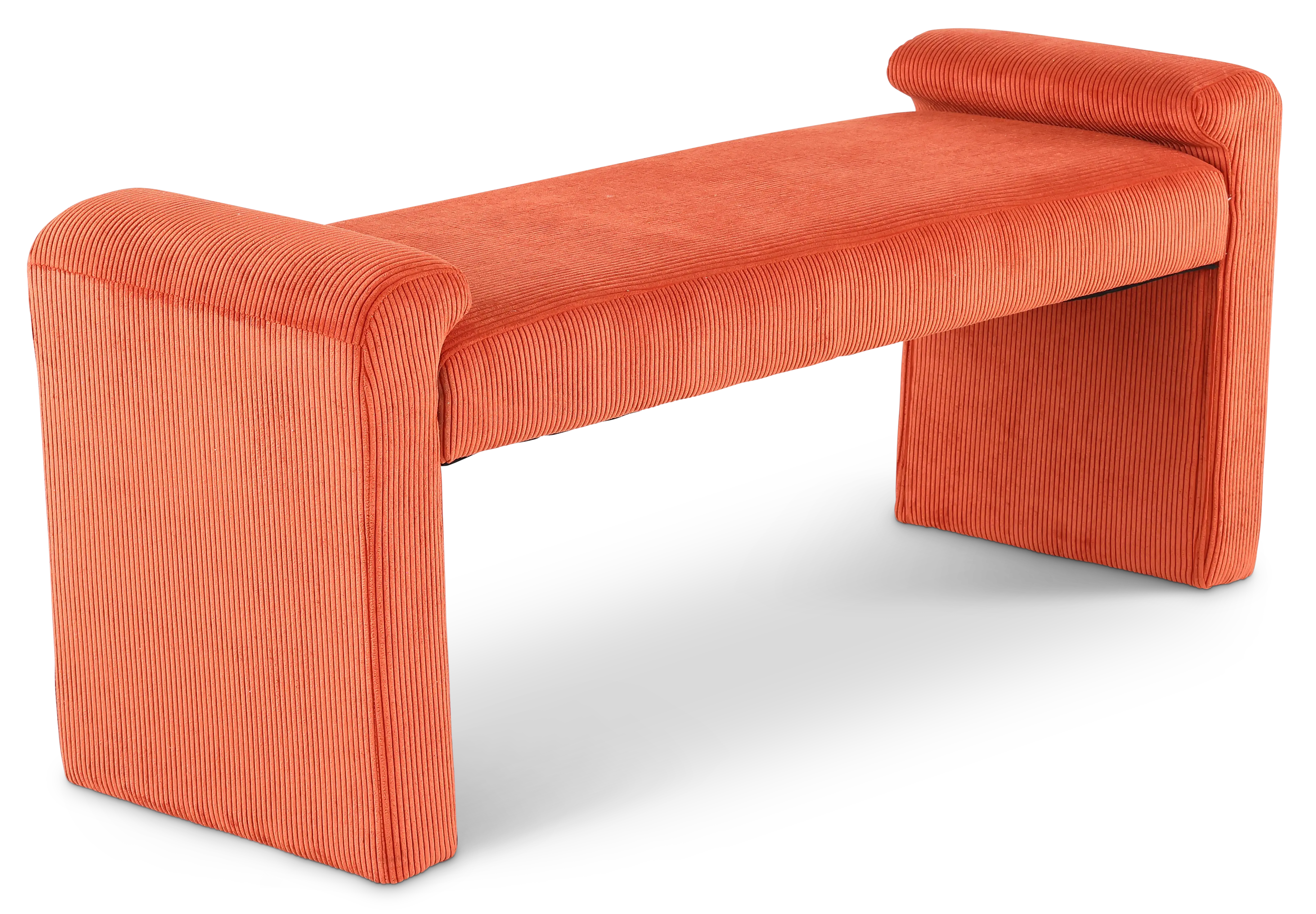 Lorelai Rust Red Corduroy Upholstered Bench-2