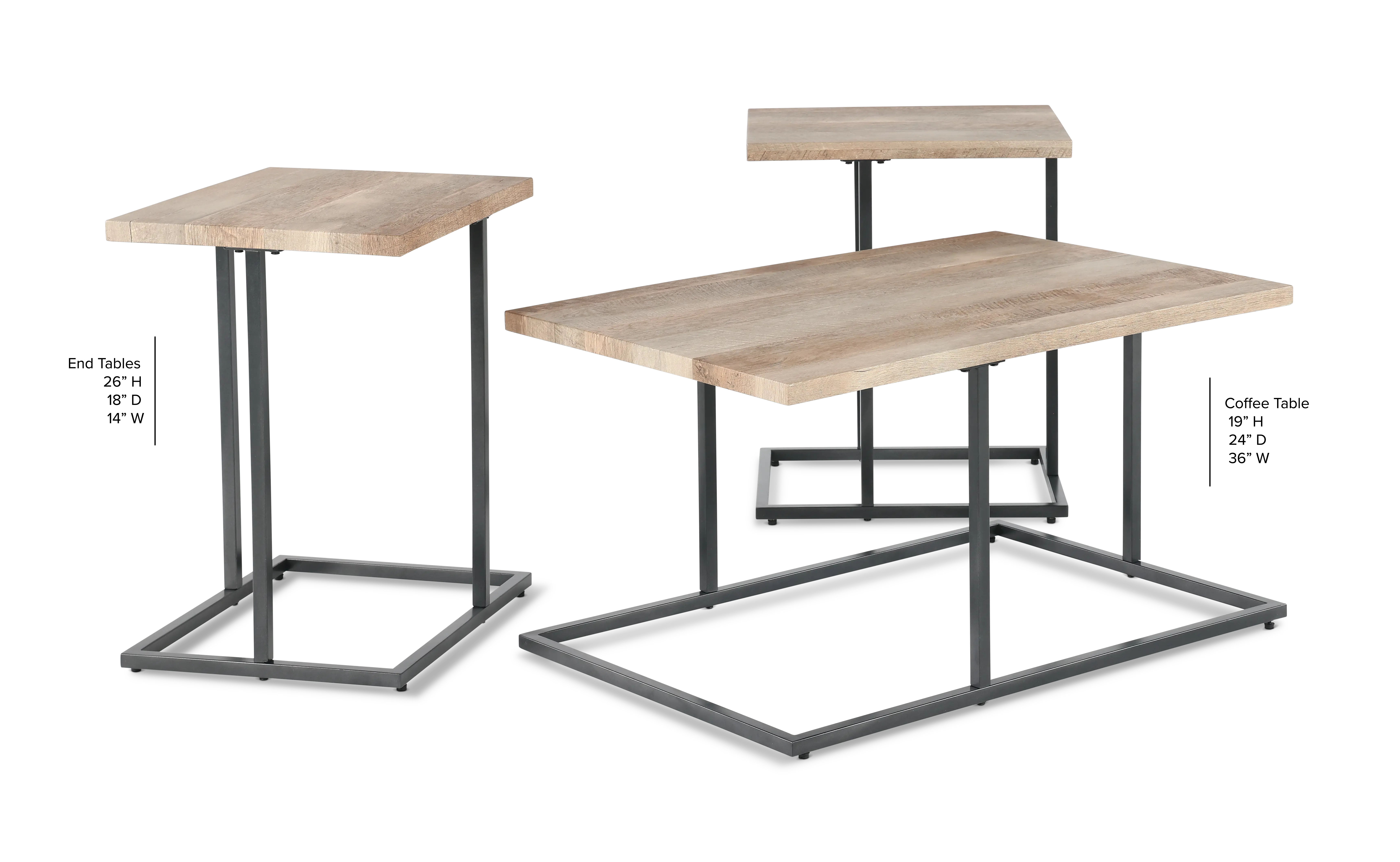 Albreane Gray and Brown Tables, Set of 3-3