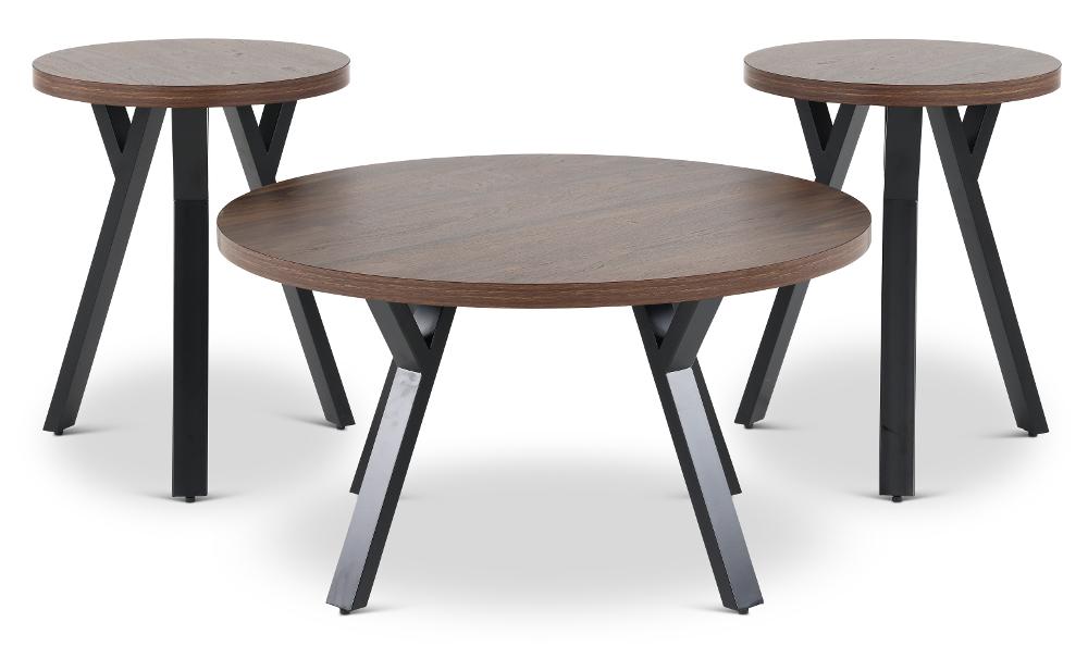 Elbrynn Black and Brown Tables Set of 3