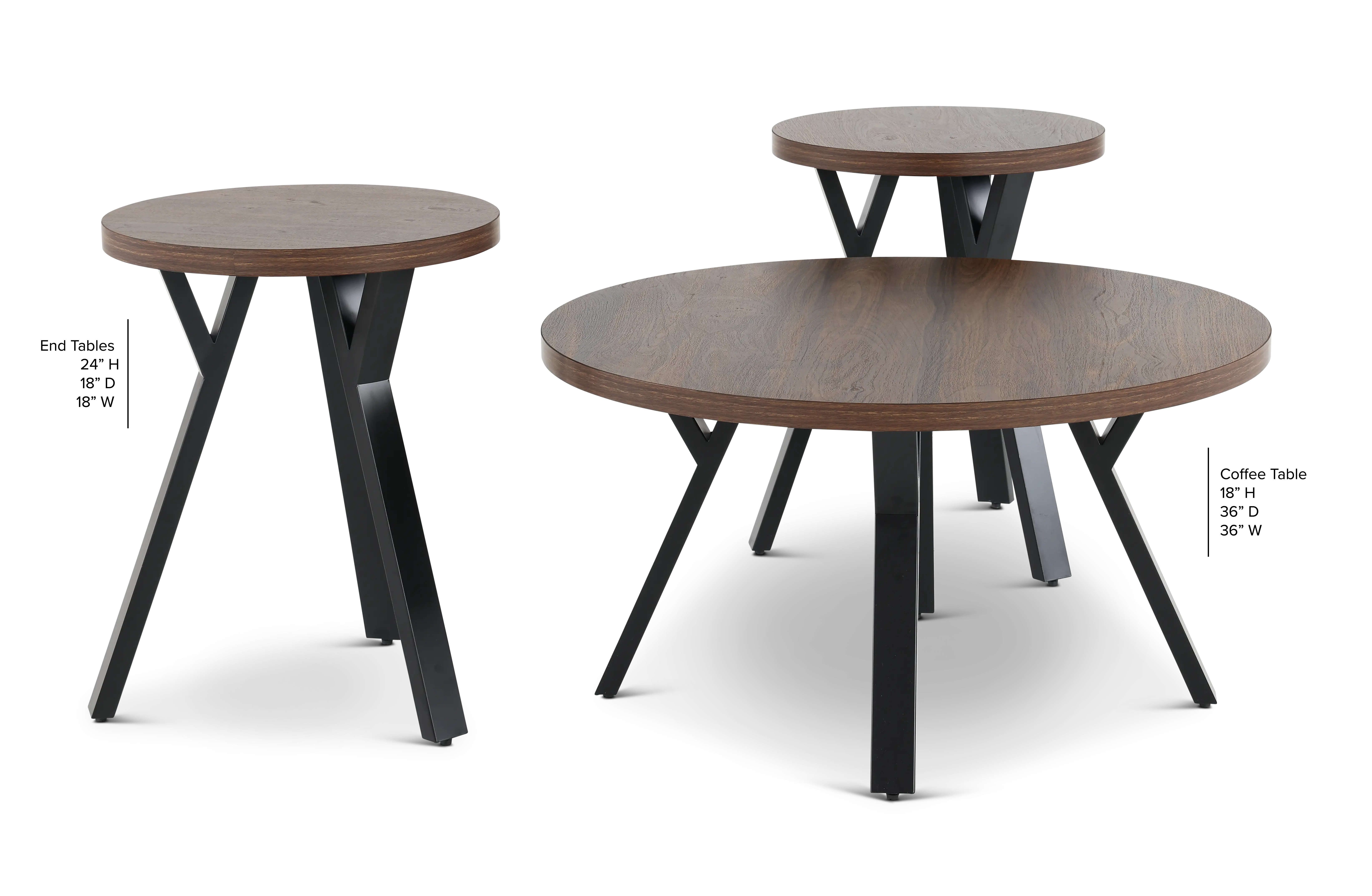 Elbrynn Black and Brown Tables, Set of 3-3