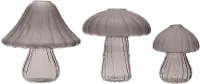 6  Glass Mushroom Vases, Set of 3