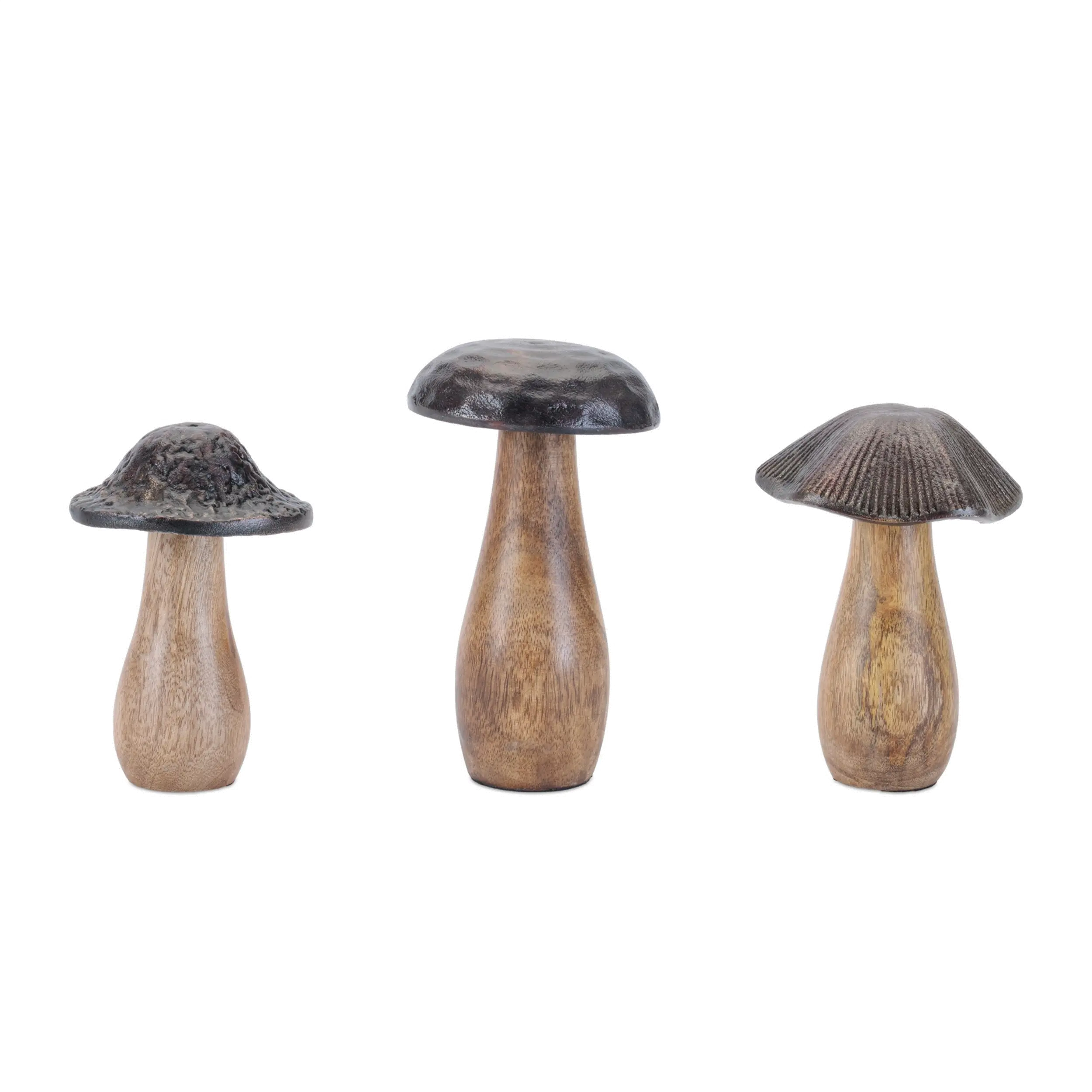 Wood Mushroom Set of 3-1