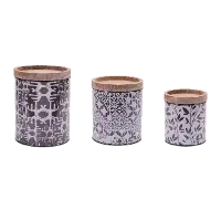 Magnolia Iron Wood Canisters Set of 3