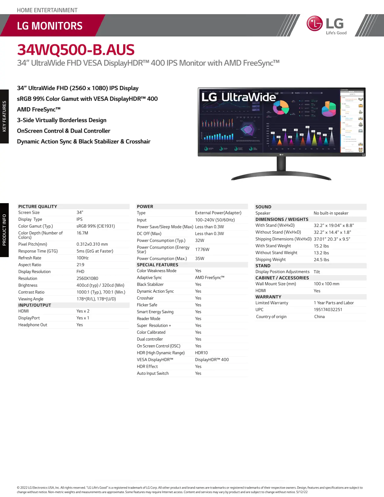 34WQ500-B LG 34  UltraWide FHD IPS Monitor-9