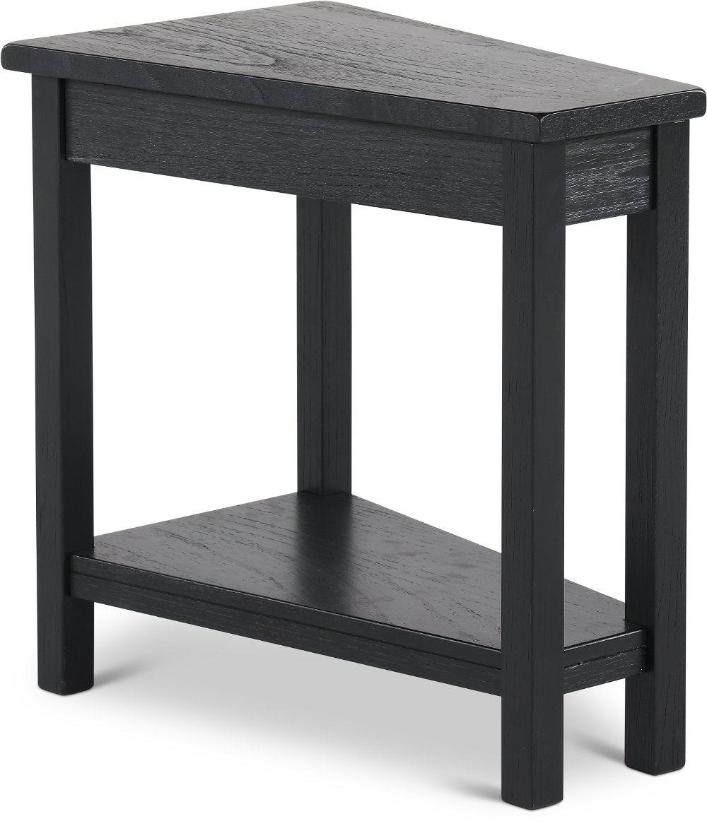 Wedge Black Chairside Table