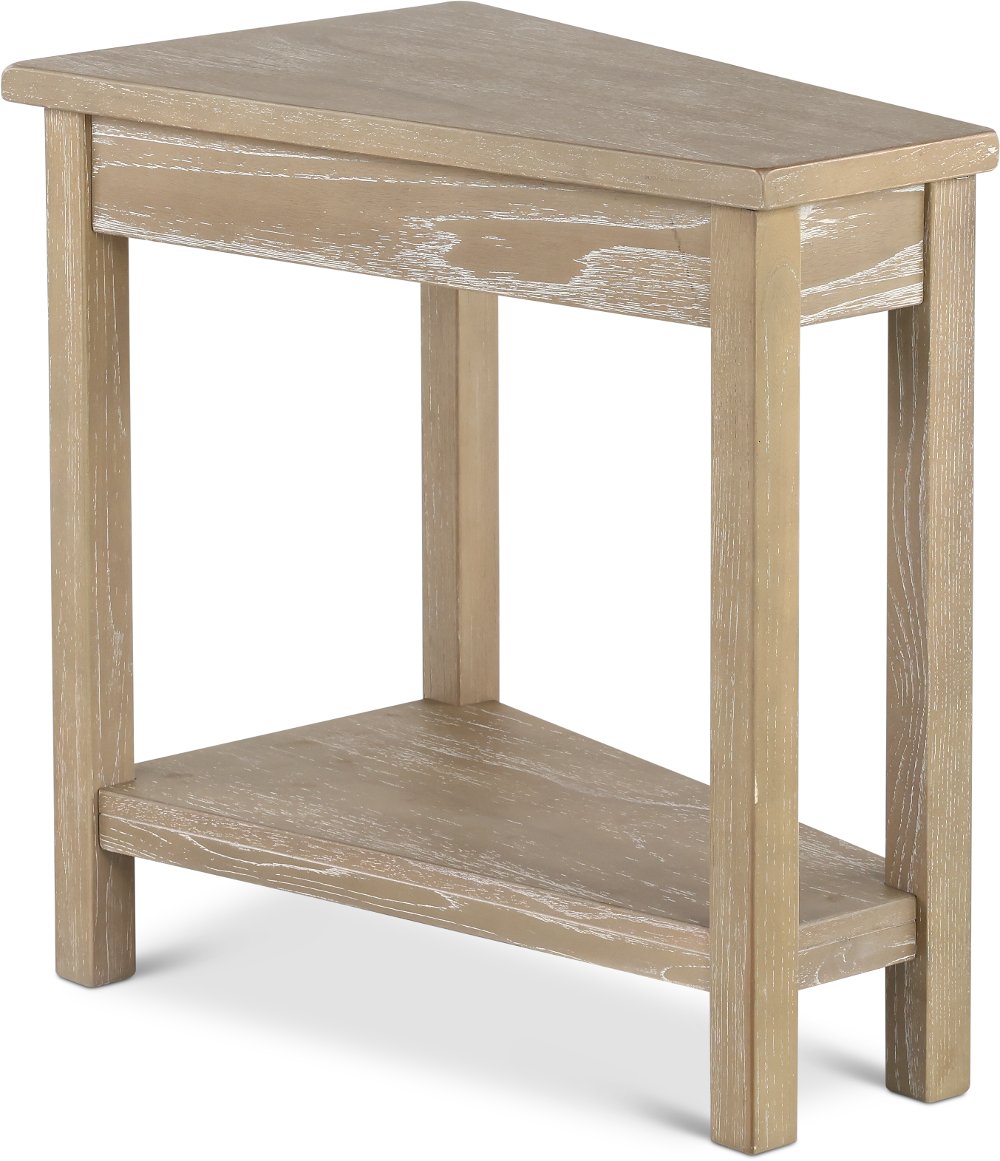 Wedge Wheat Beige Chairside Table