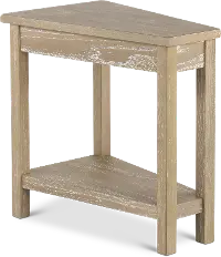 Wedge Wheat Beige Chairside Table