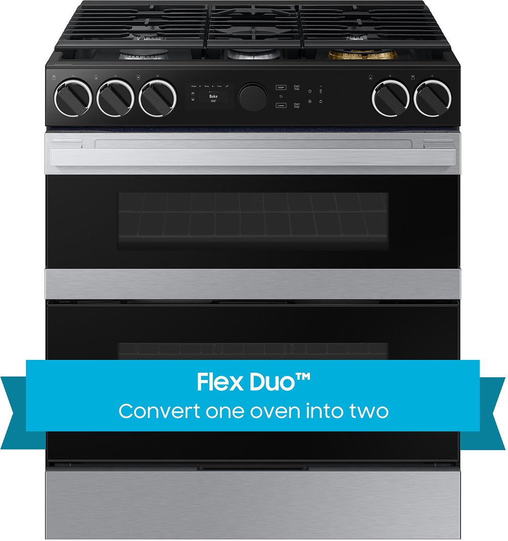 Samsung Bespoke 6.3 Cu Ft Smart Slide-In Dual Fuel Range - Stainless Steel