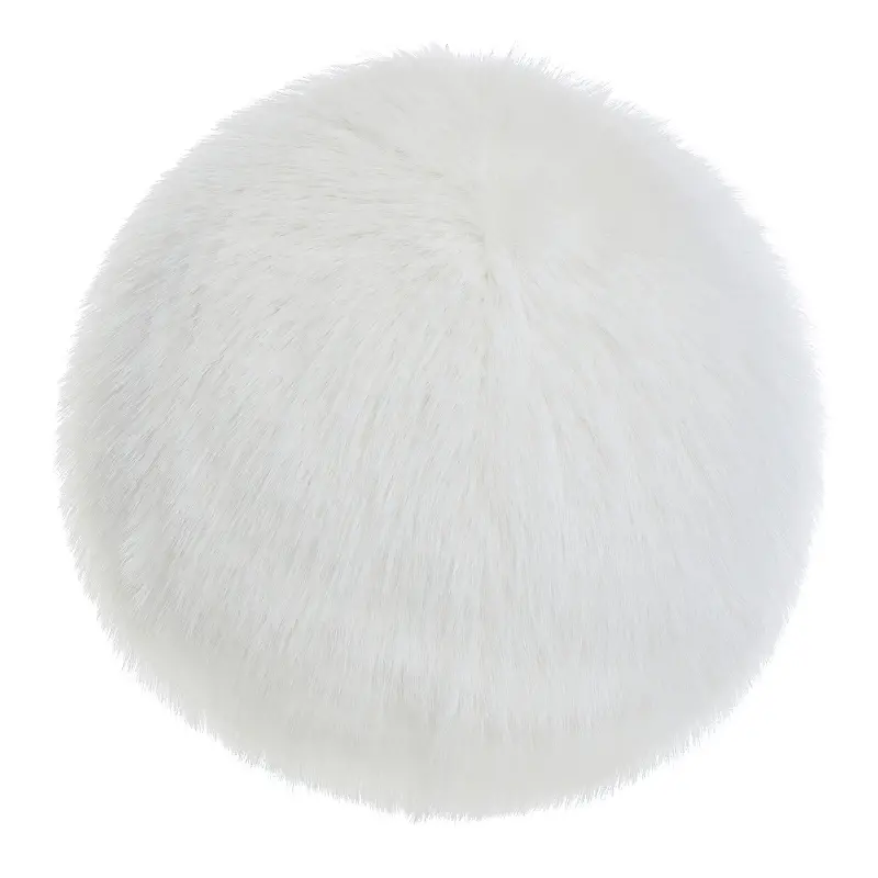 Dann Foley White Faux Fur Accent Pillow