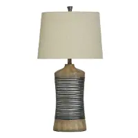 30  Light Brown and Gray Table Lamp