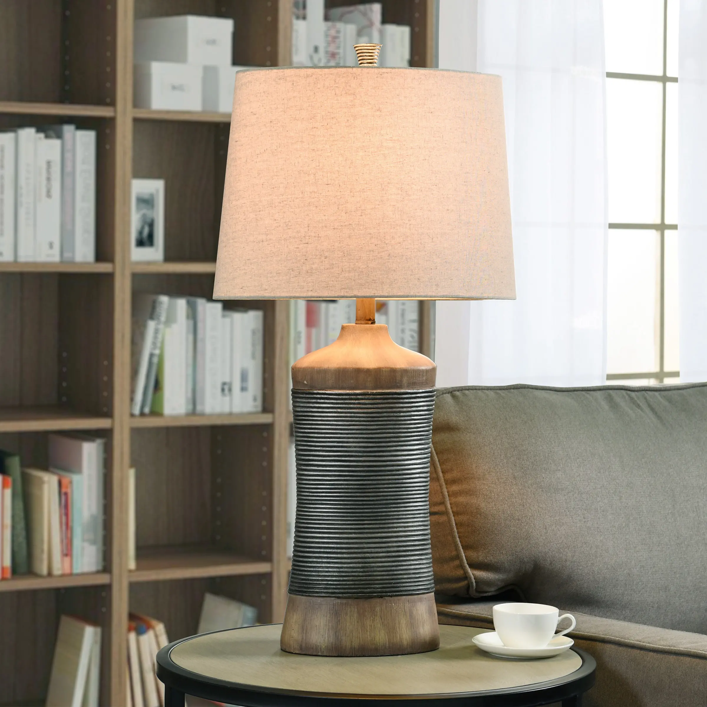 30  Light Brown and Gray Table Lamp-2