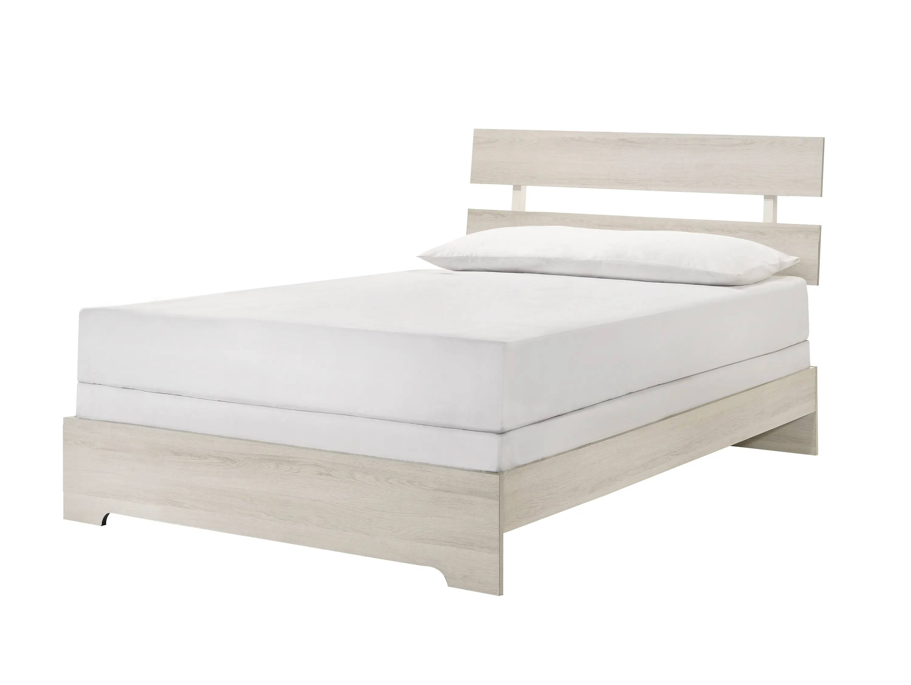 Alix White Twin Platform Bed-1