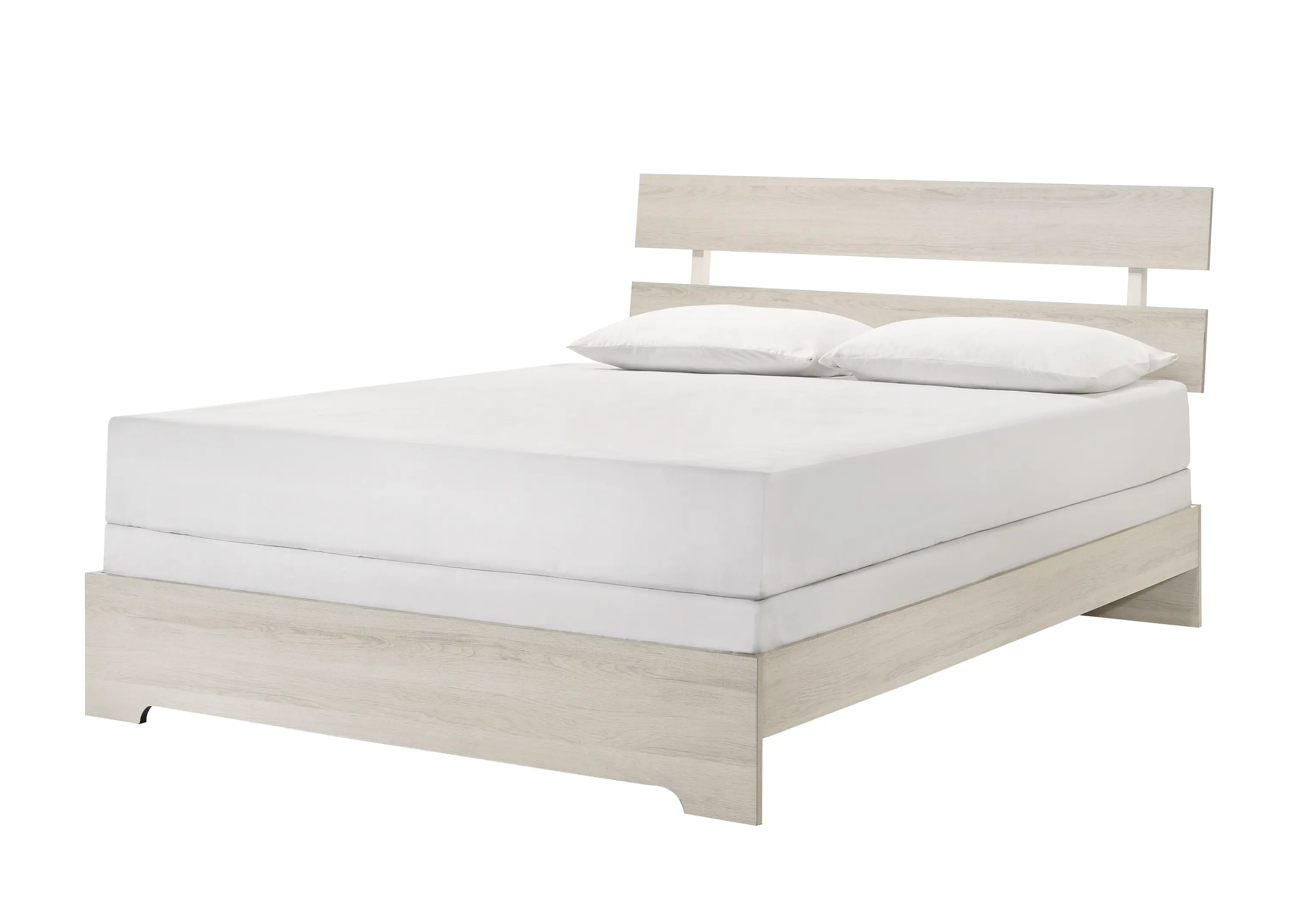Alix White Queen Platform Bed-1