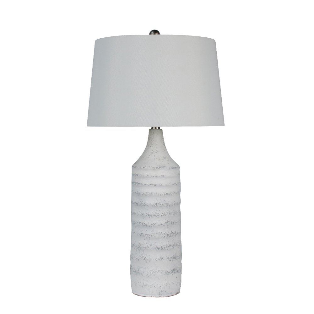 31" White Ceramic Table Lamp