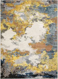 Caravan 5 x 8 Yellow and Blue Area Rug