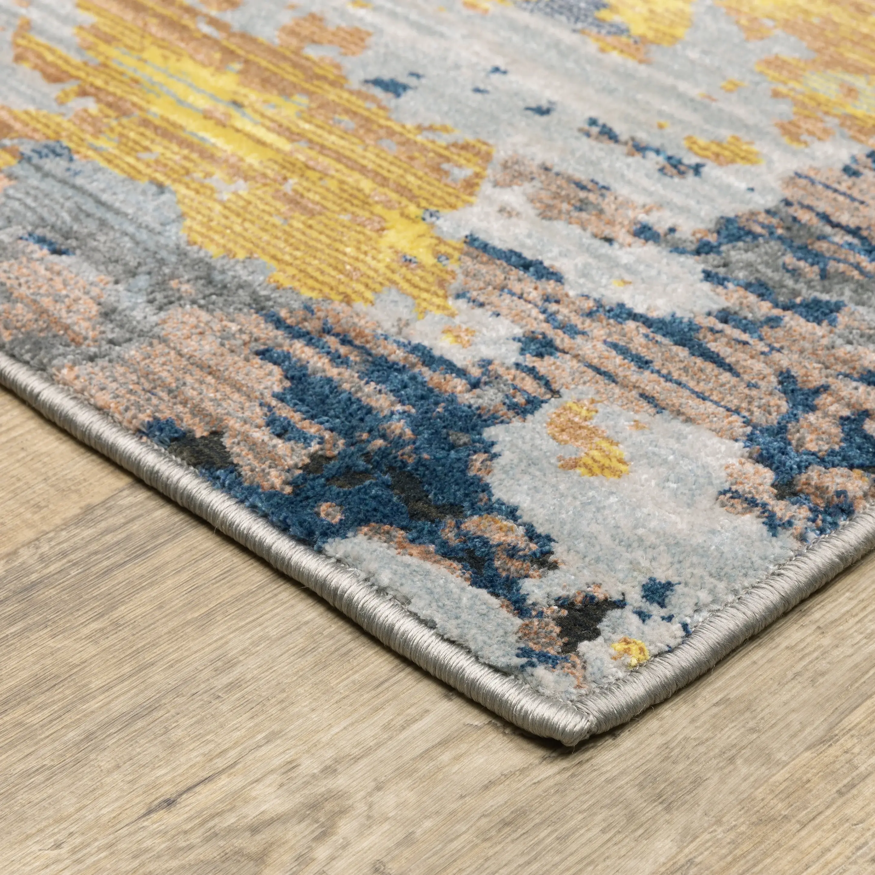 Caravan 5 x 8 Yellow and Blue Area Rug-7