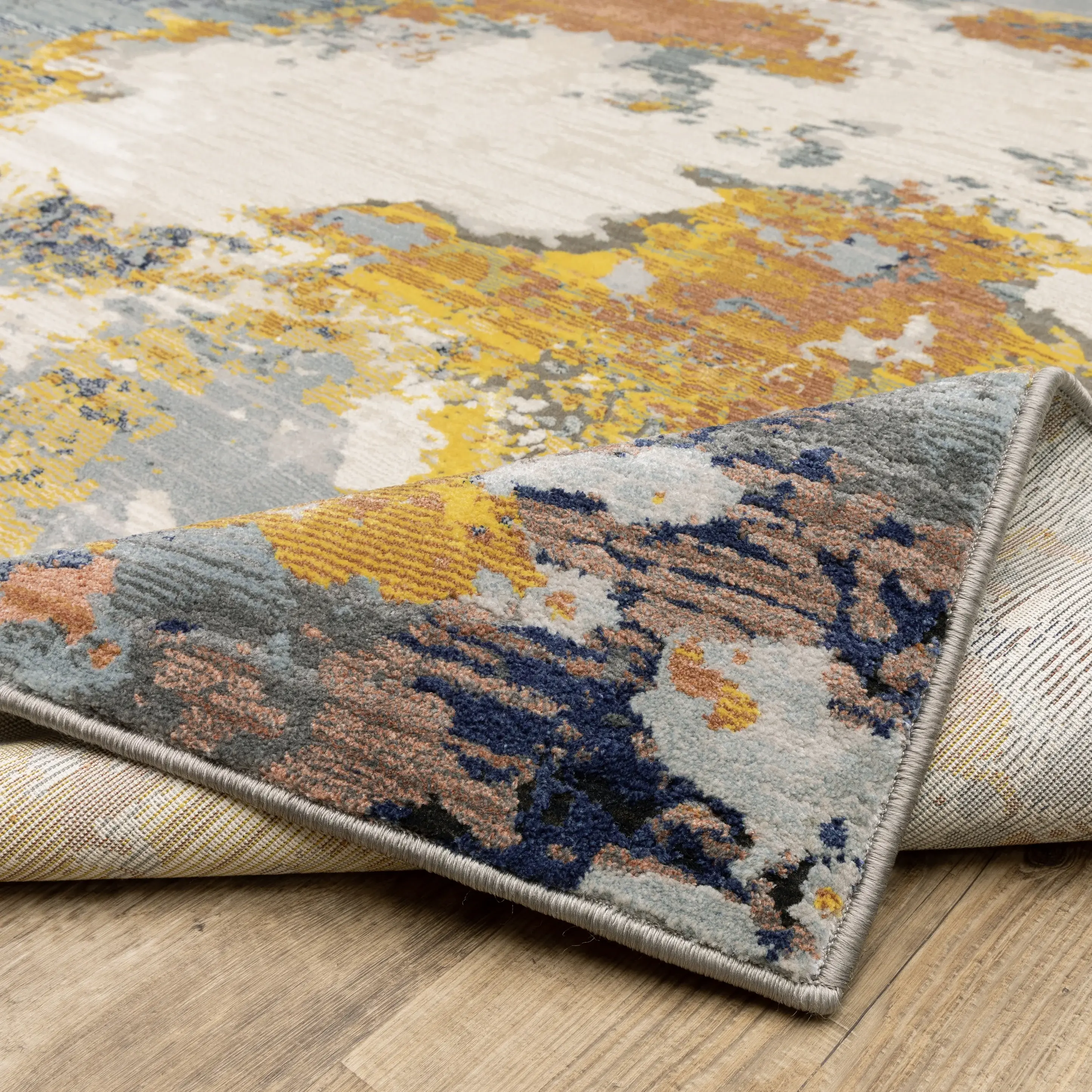 Caravan 5 x 8 Yellow and Blue Area Rug-9