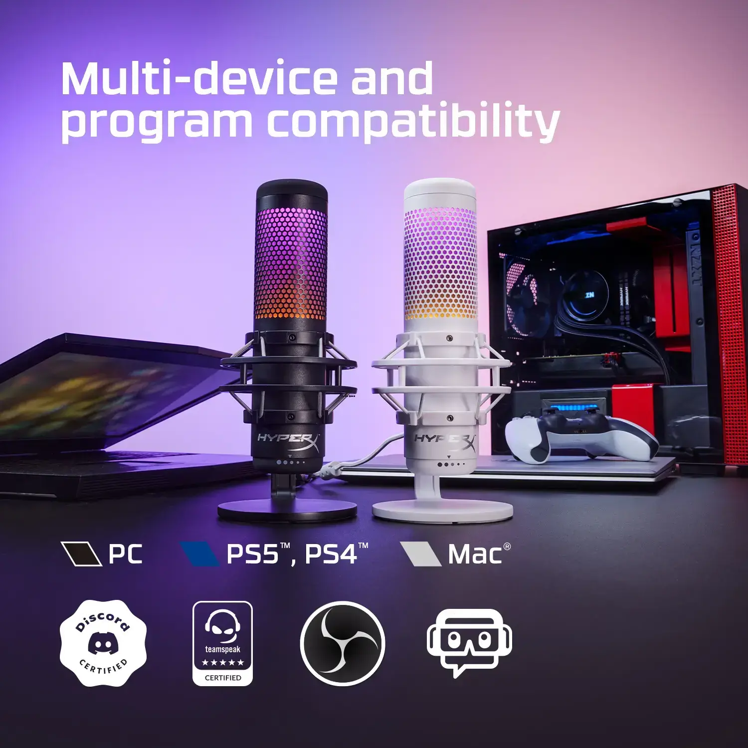 NAE-HP-4P5P7AA HP HyperX QuadCast S - USB Microphone - RGB Lighting-9