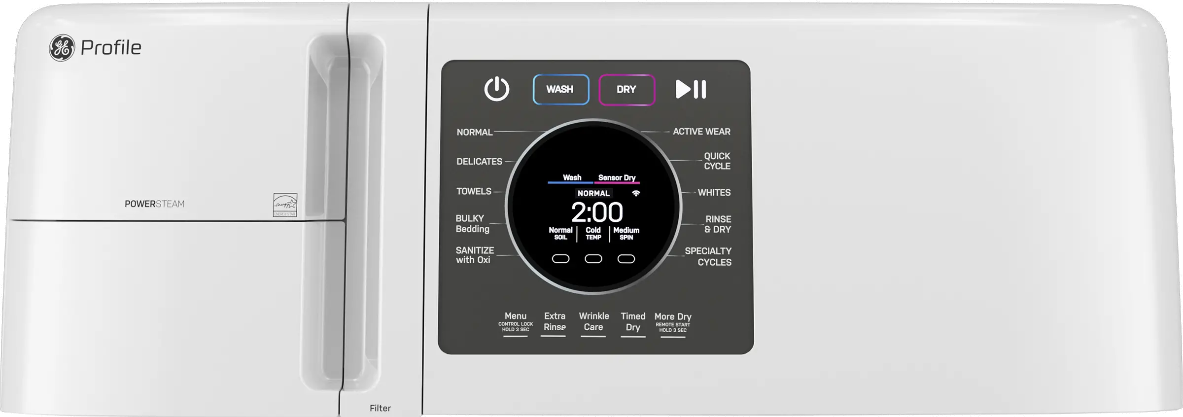 PFQ83HSSWWW GE Profile 4.6 Cu Ft 2-in-1 Smart Washer / Dryer - White-9