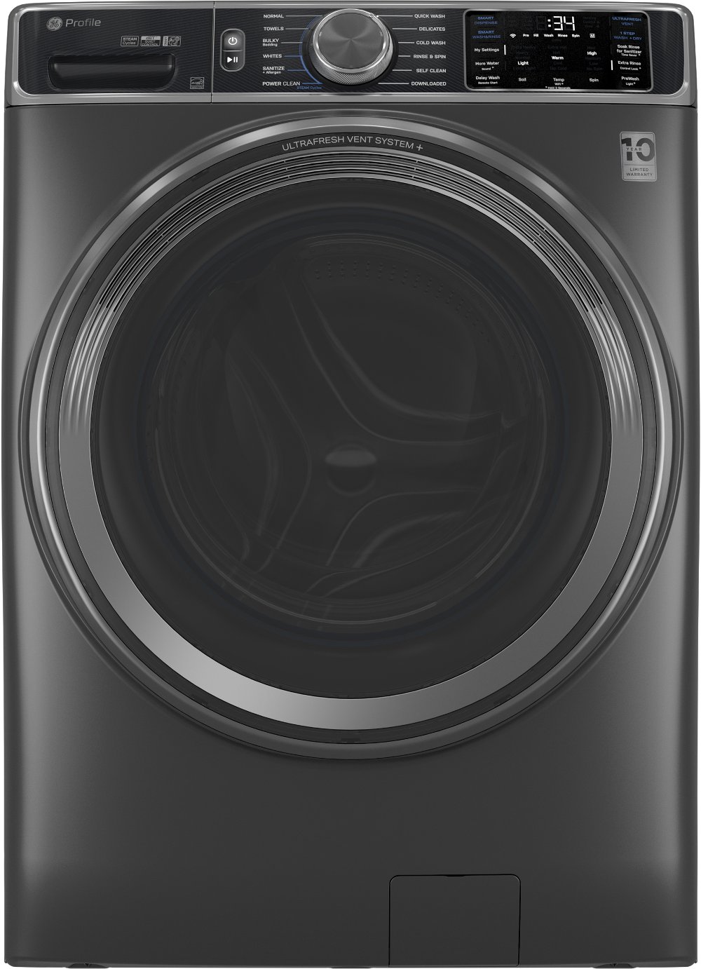 GE Profile™ 5.5 Cu Ft Front Load Smart Washer - Carbon Graphite
