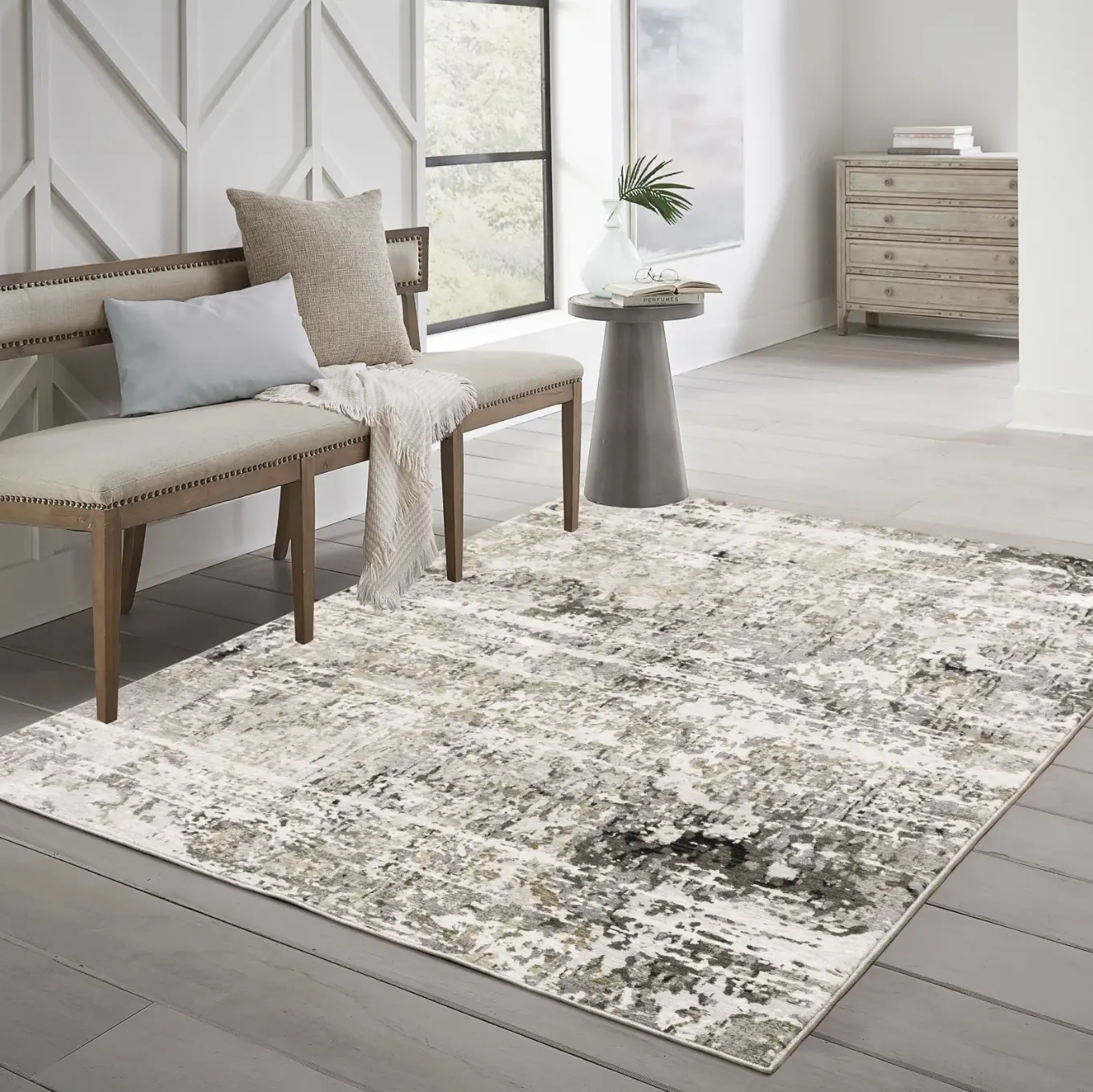 Nebulous 5 x 8 Modern Beige Area Rug-2