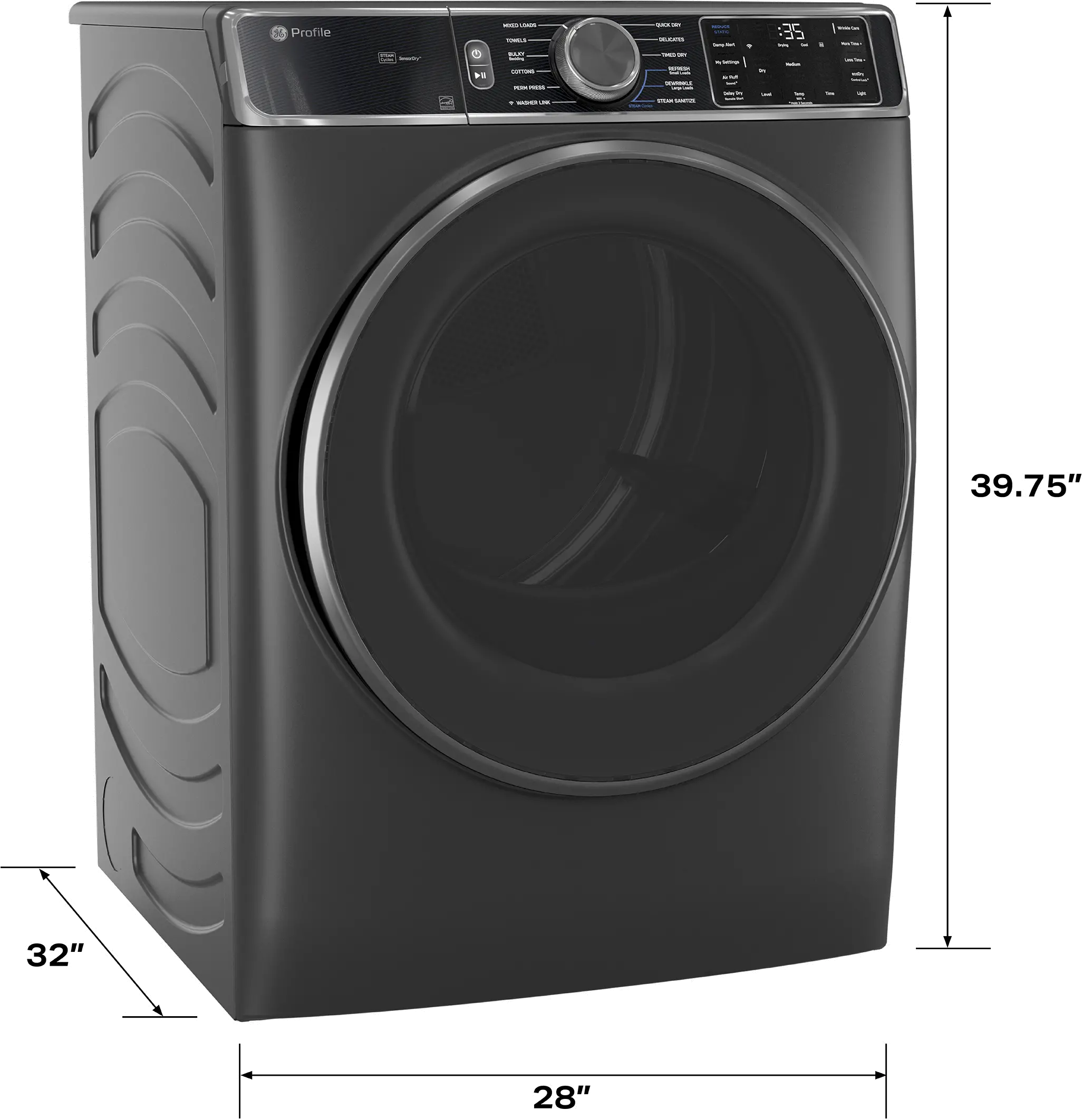 PFD95ESPWDS GE Profile™ 7.8 Cu Ft Smart Electric Dryer - Dark Steel-4