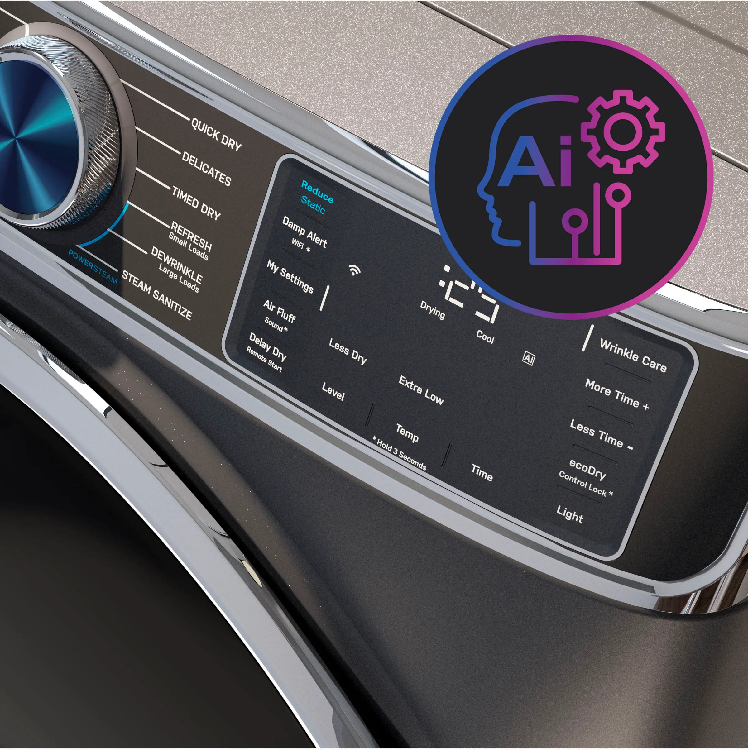 PFD95ESPWDS GE Profile™ 7.8 Cu Ft Smart Electric Dryer - Dark Steel-9