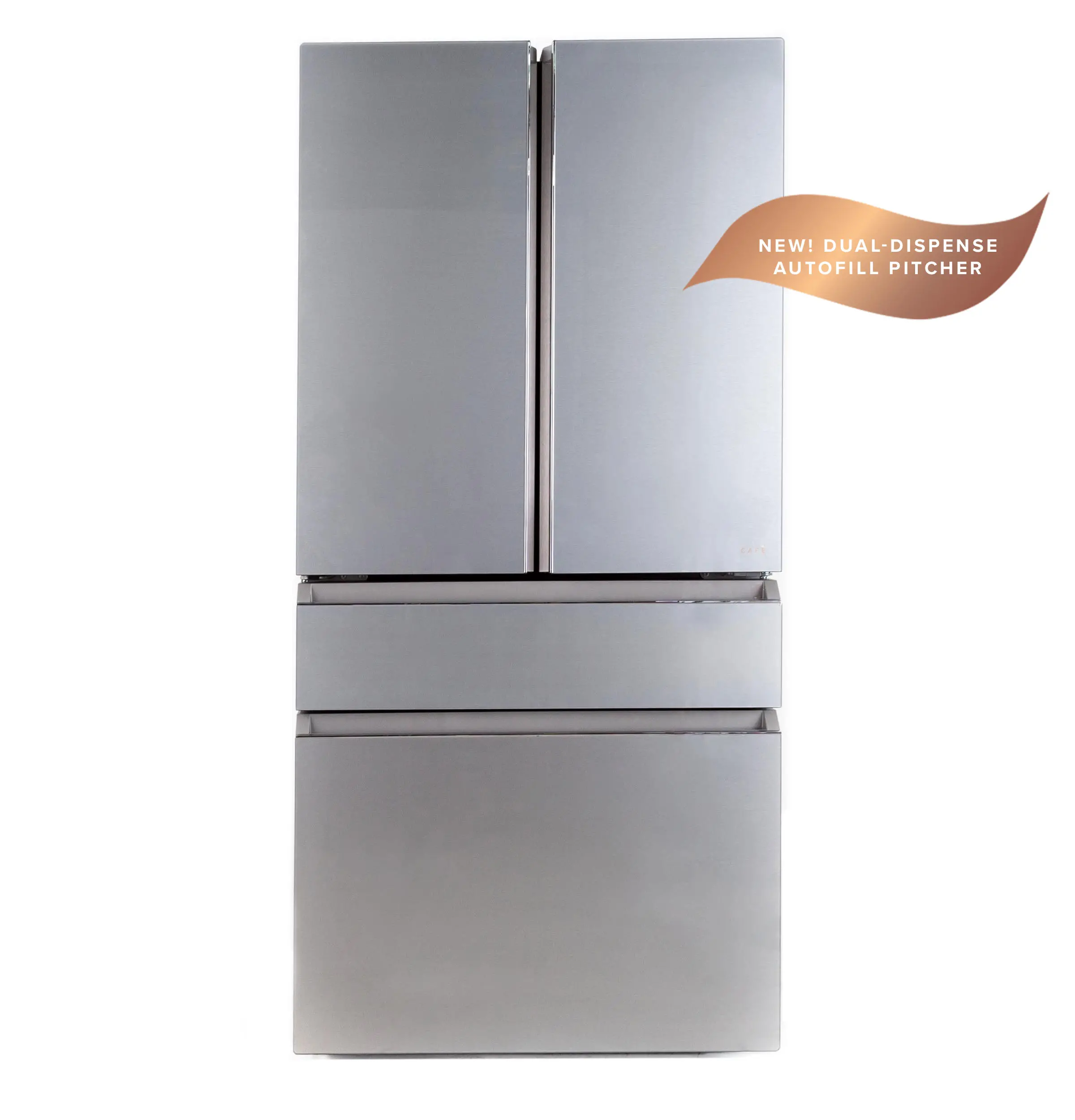 CJE23DM5WS5 GE Cafe 23 Cu Ft 4-Door French Door Refrigerator - Counter Depth Platinum Glass-4