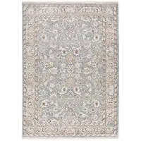 Maharaja 5 x 8 Blue and Ivory Area Rug